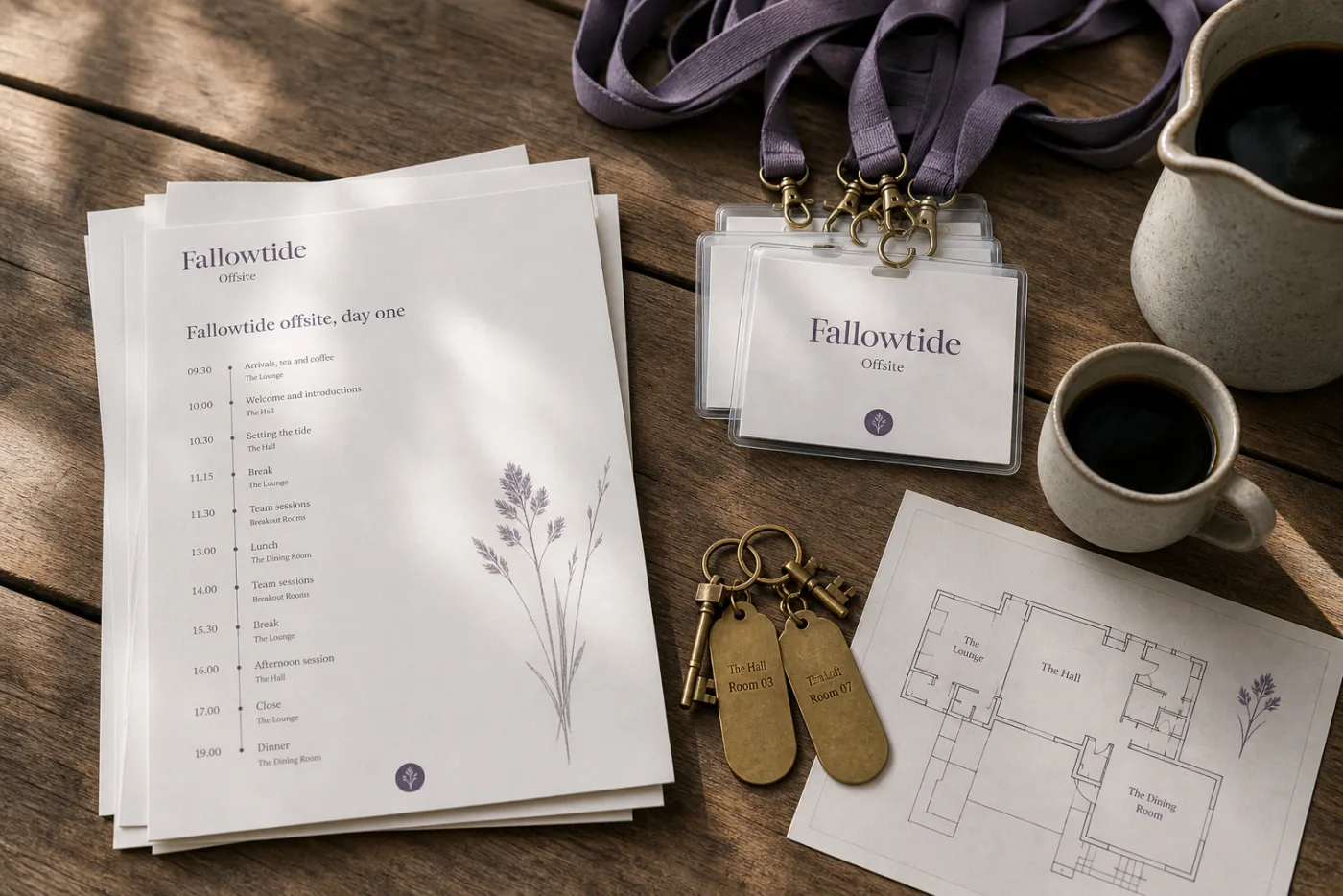 Schedules, badges and room keys