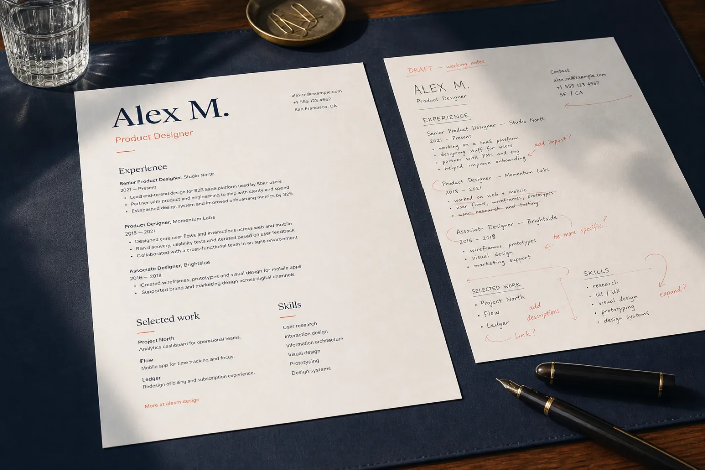 A resume that sounds like a person