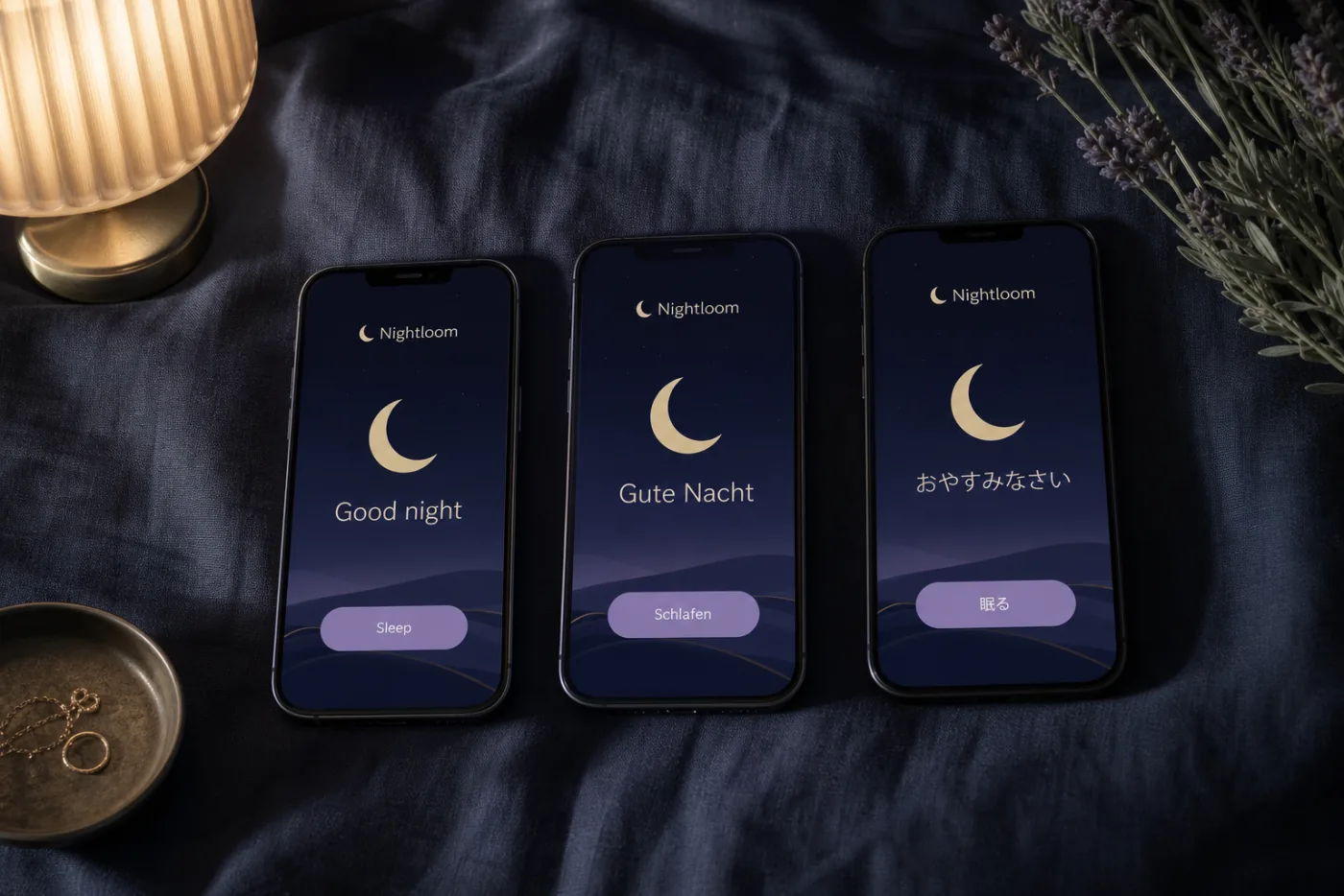 An app that sleeps in three languages