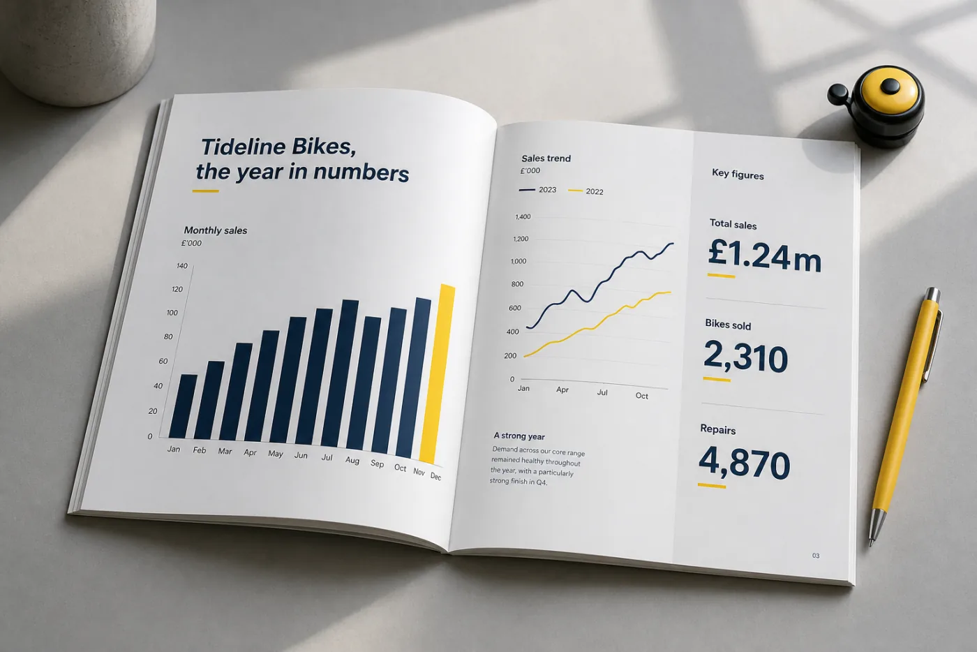A year of sales, finally readable
